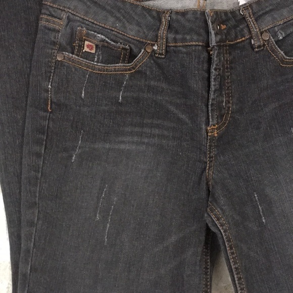 𝅺VINTAGE Paris Blues Faded Black Flare Bottom Jeans Juniors 11 - Picture 5 of 9